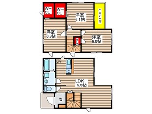 花塚町２－３３戸建賃貸Ａの物件間取画像